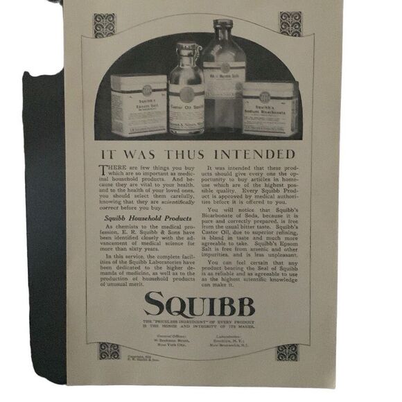 Vintage 1923 Squibb It Was Thus Intended Ad Advertisement - Picture 4 of 4